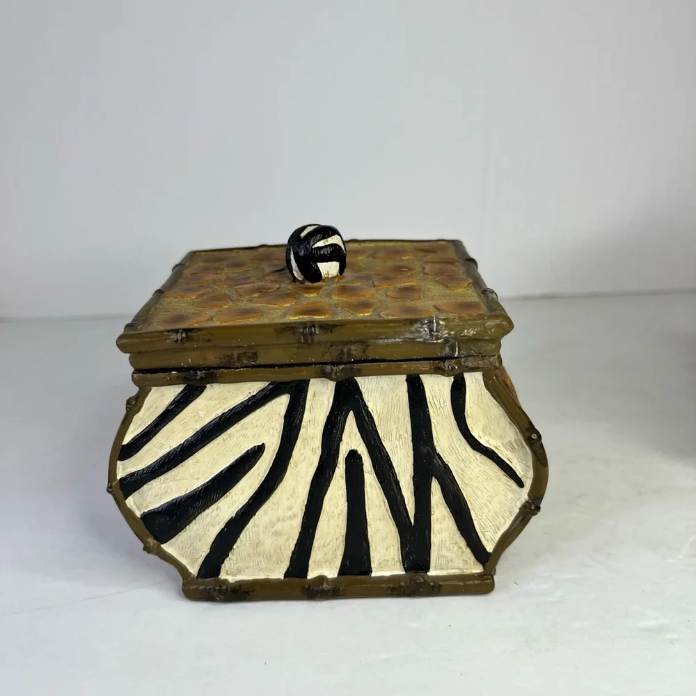 Animal Print‎ Zebra Resin Jewelry/Trinket Boxes